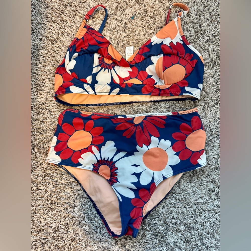 Seea two piece retro floral swimsuit